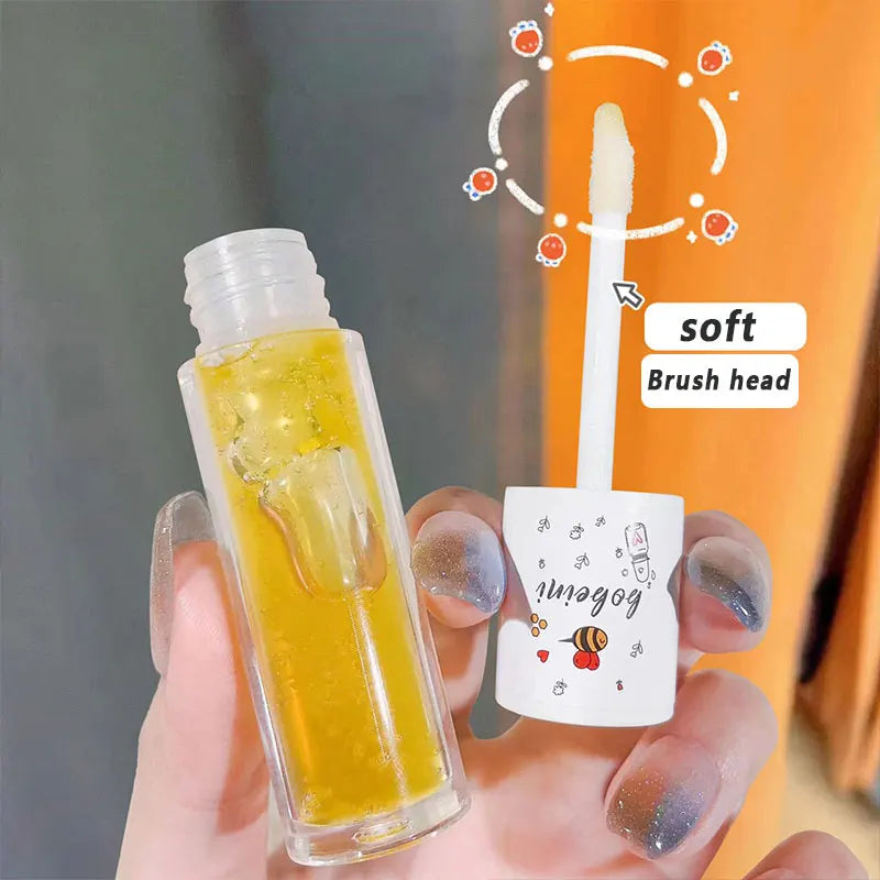 Bee Lip Oil Water-Shine Glass Transparent Lip Honey Dry Repair Lip Care Toot Lip Moisturizing Lip Oil