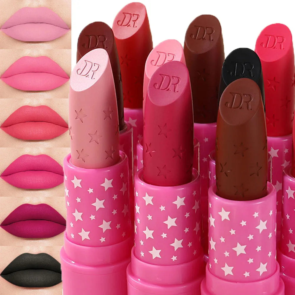 9 Colors Velvet  Pencil Waterproof Long Lasting Sexy Nude Pink Lip Stick Non-Stick Cup Makeup Lip Tint Cosmetics