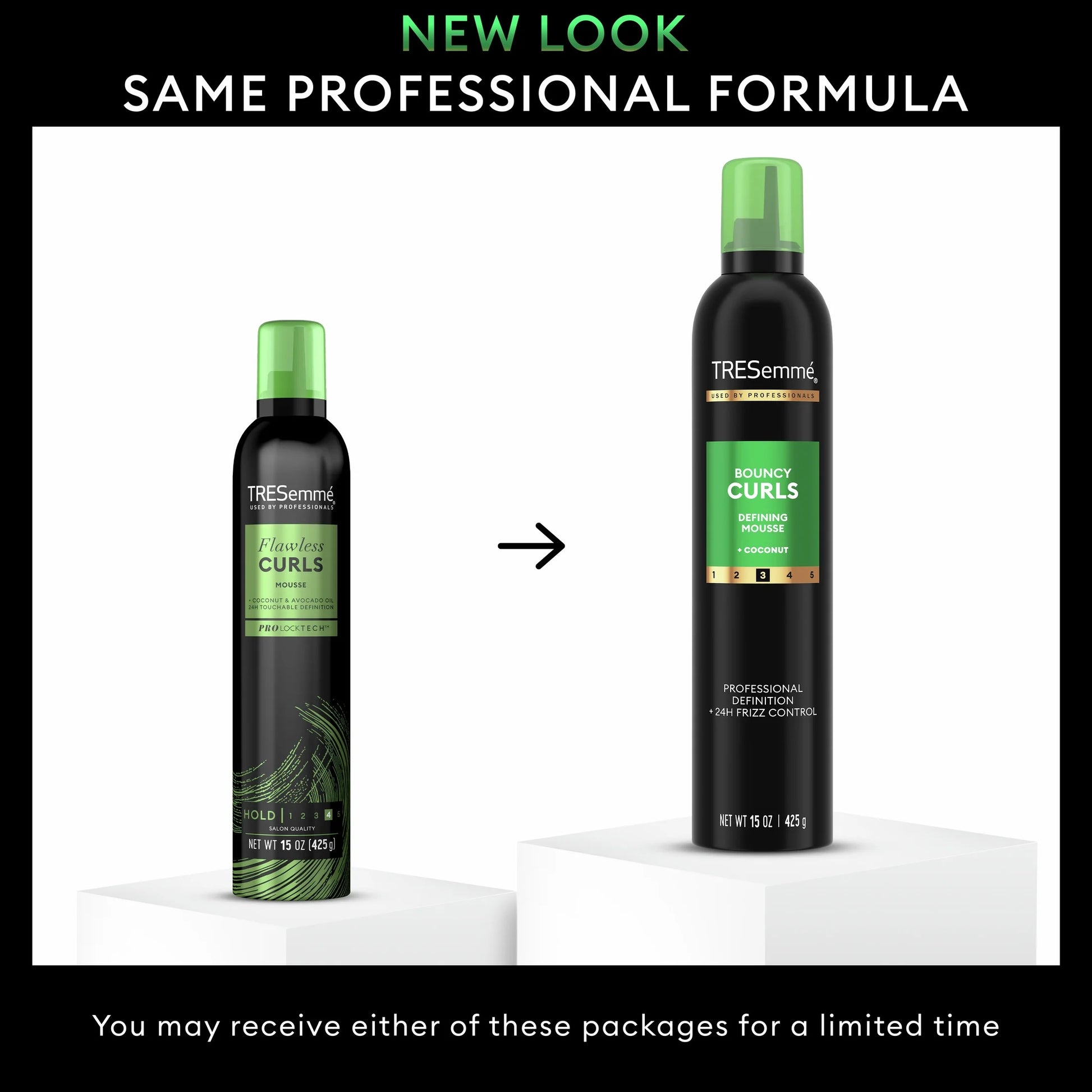 (3 Pack)  Bouncy Curls Mousse with 24H Control & Definition, 15 Oz