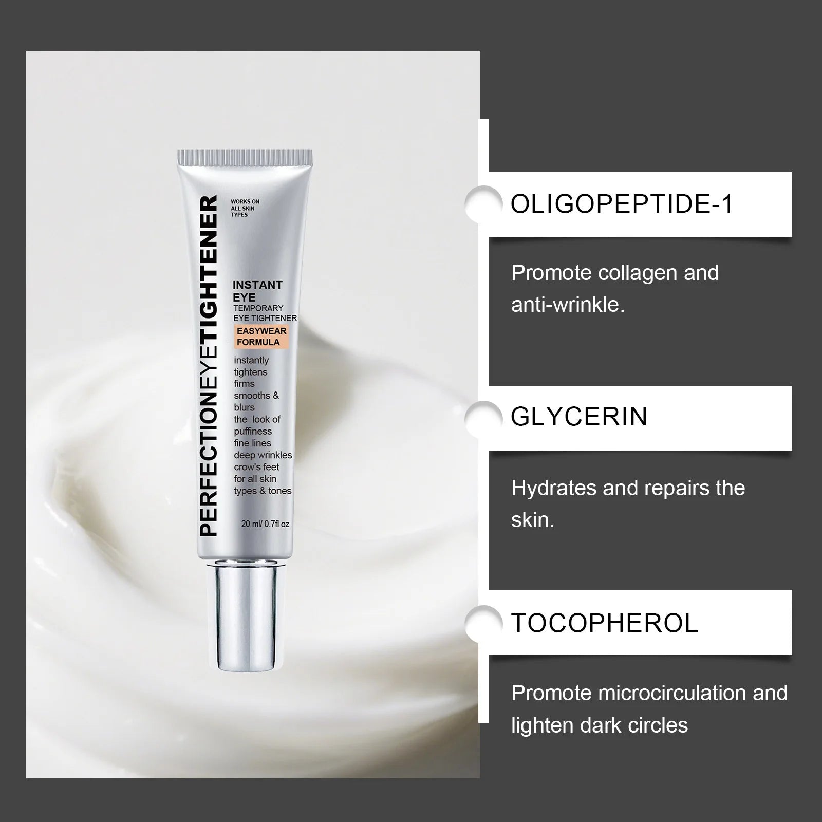 Firm Eye Cream Lifting Tighten Alleviate Eye Bags Dark Circles Moisturize Peptide Eye Cream