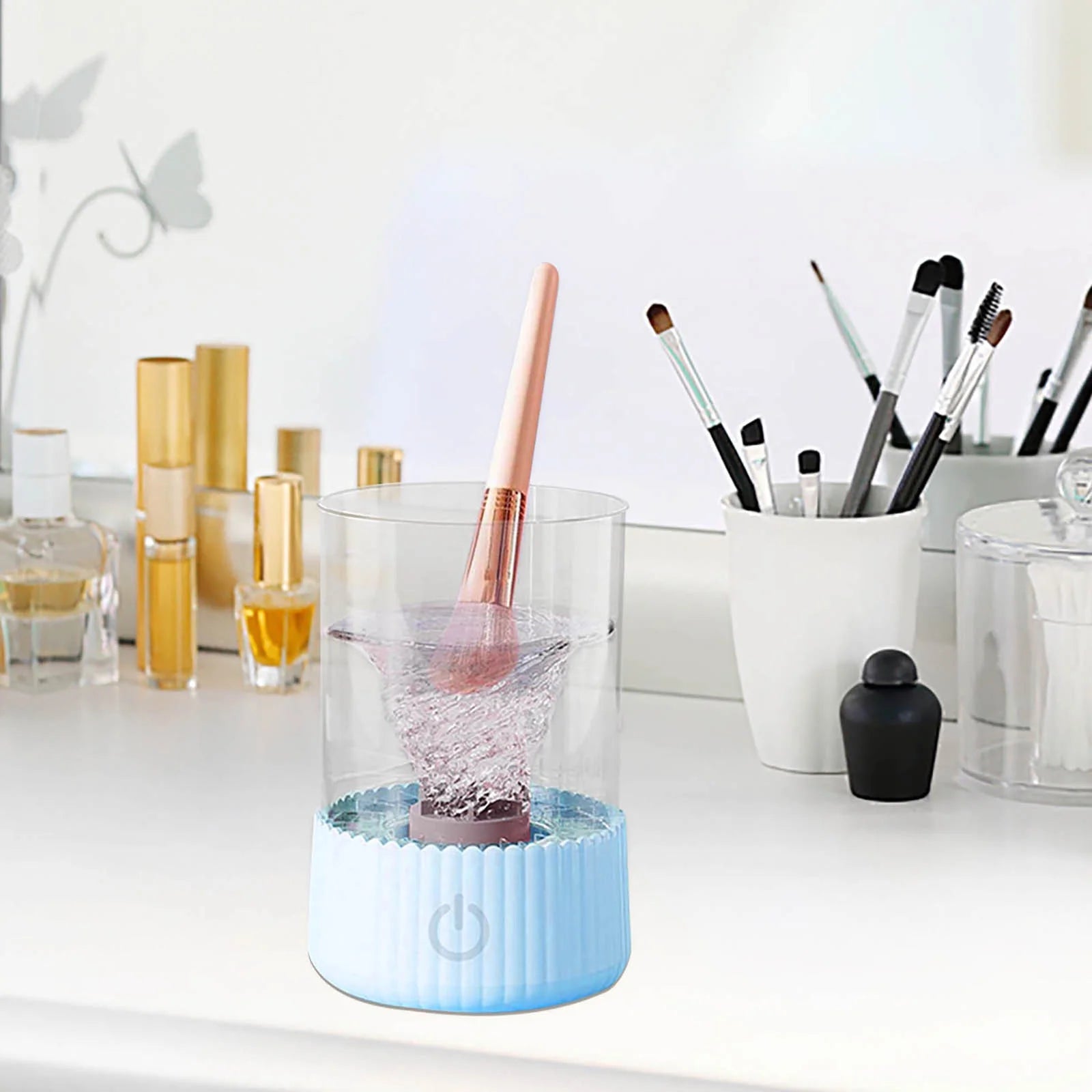 Automatic Makeup Brush Cleaner Electric Washing Machine, USB Powered Spinner Dryer for Various Brush Sizes, Portable Cosmetic Tool Washer for Home Travel Makeup Artist Gift