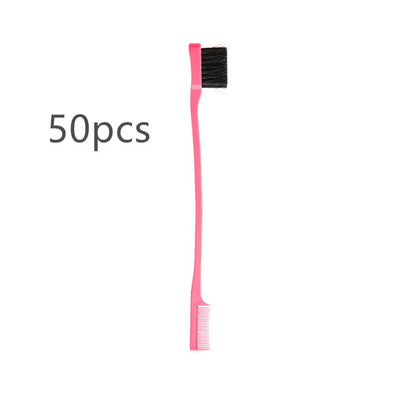 10/20/50Pcs Double-Sided Edge Control Hair Comb Hair Styling Wholesale Baby Hair Brushes Eyebrow Combing Makeup Tool
