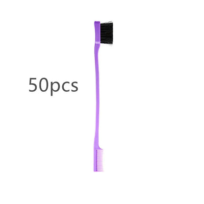 10/20/50Pcs Double-Sided Edge Control Hair Comb Hair Styling Wholesale Baby Hair Brushes Eyebrow Combing Makeup Tool