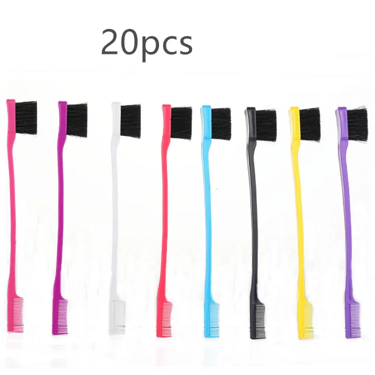 10/20/50Pcs Double-Sided Edge Control Hair Comb Hair Styling Wholesale Baby Hair Brushes Eyebrow Combing Makeup Tool