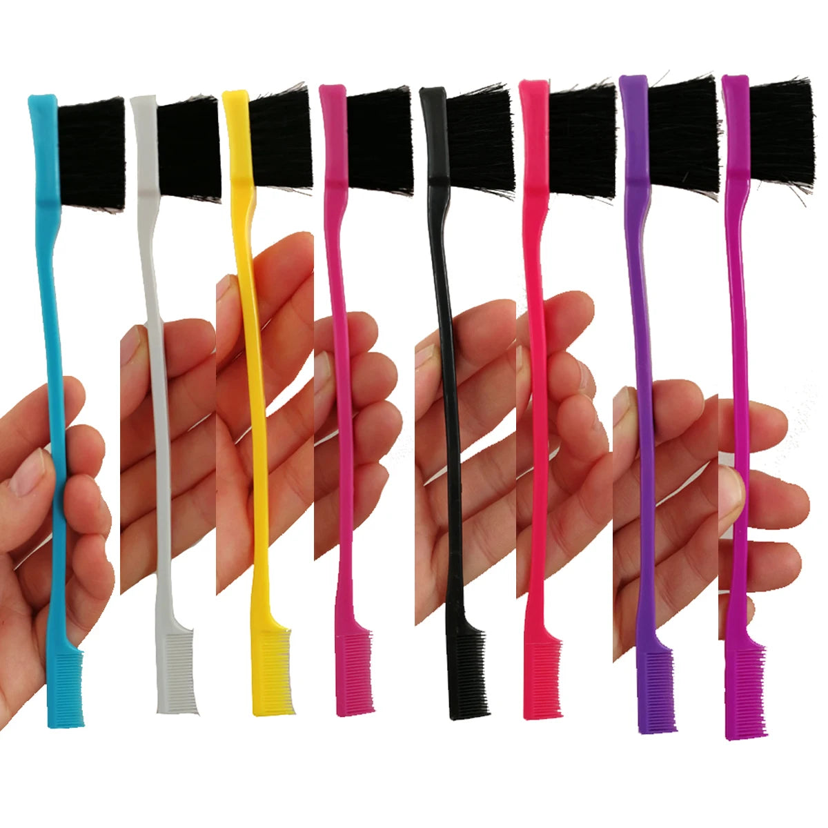 10/20/50Pcs Double-Sided Edge Control Hair Comb Hair Styling Wholesale Baby Hair Brushes Eyebrow Combing Makeup Tool