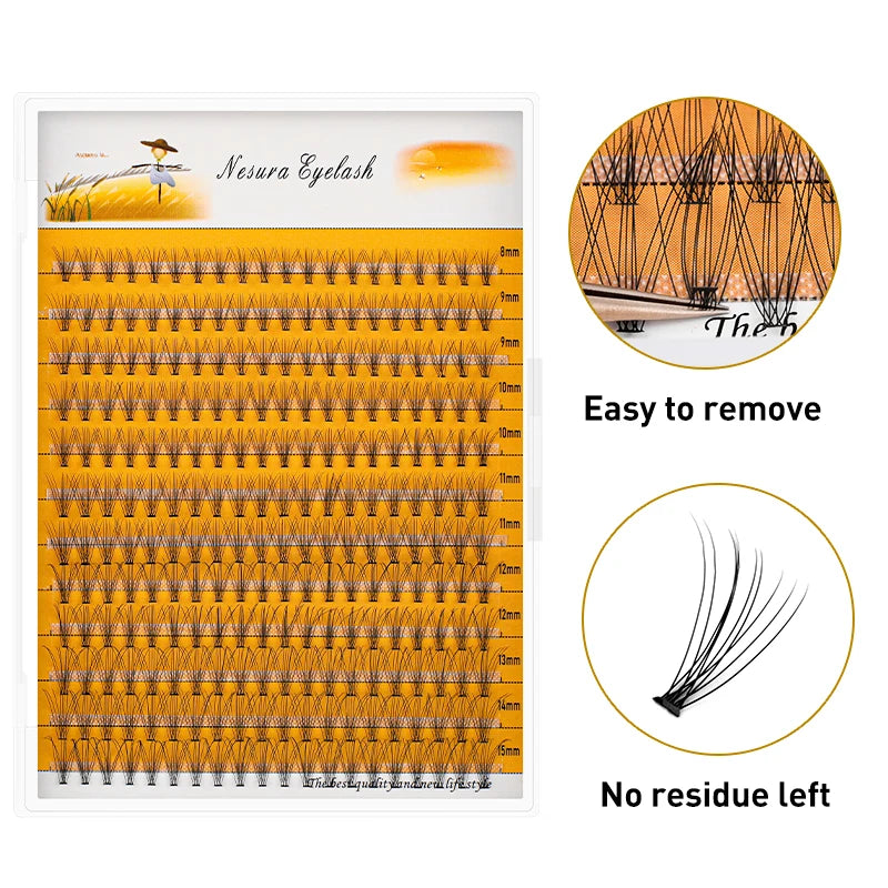 12 Row Mixed Pack 10D/20D Natural Eyelash Makeup Eyelash Extension, Handmade Fake Eyelashes, Personal Eyelash Extension