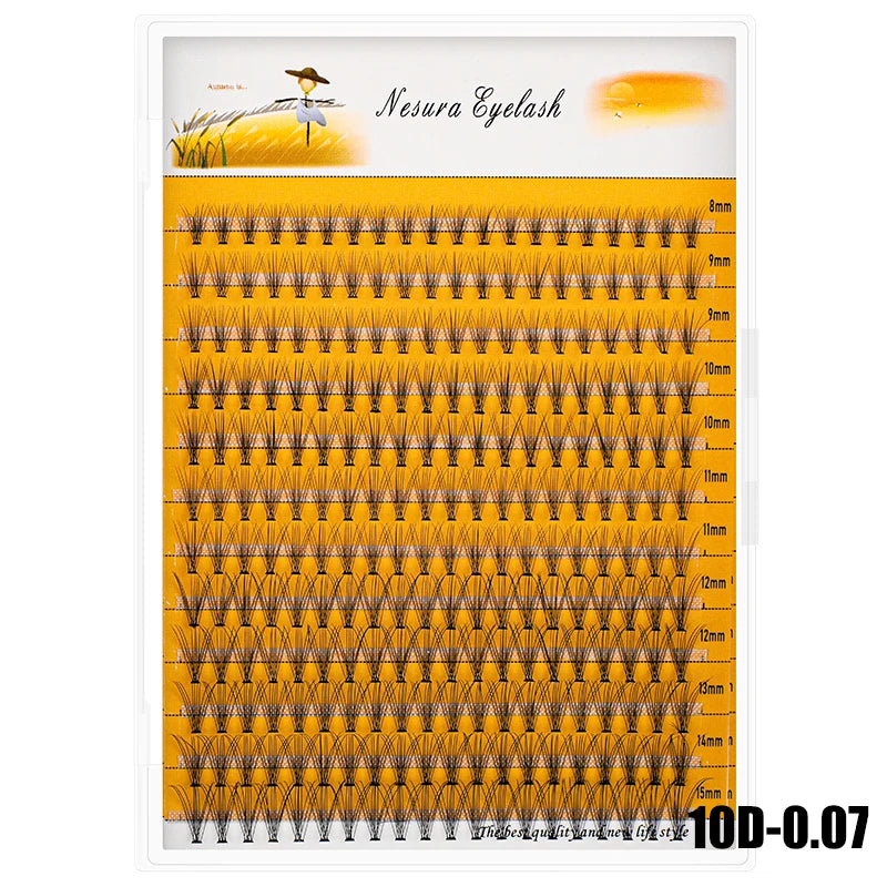 12 Row Mixed Pack 10D/20D Natural Eyelash Makeup Eyelash Extension, Handmade Fake Eyelashes, Personal Eyelash Extension