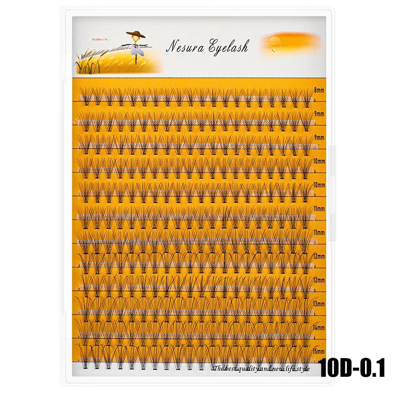 12 Row Mixed Pack 10D/20D Natural Eyelash Makeup Eyelash Extension, Handmade Fake Eyelashes, Personal Eyelash Extension