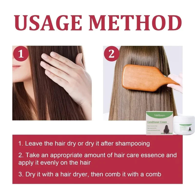 Leave-In Hair Conditioner Deep Moisturizing with Strong Strands Natural Ingredients for All Hair Types Gentle Care