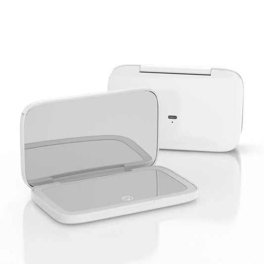 Mini Portable Folding Makeup Mirror Led Lights Magnifying Compact Pocket Travel Aesthetic Vanity Mirrors Make up Tools 5X