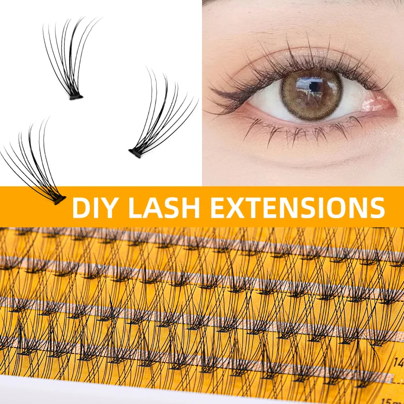 12 Row Mixed Pack 10D/20D Natural Eyelash Makeup Eyelash Extension, Handmade Fake Eyelashes, Personal Eyelash Extension