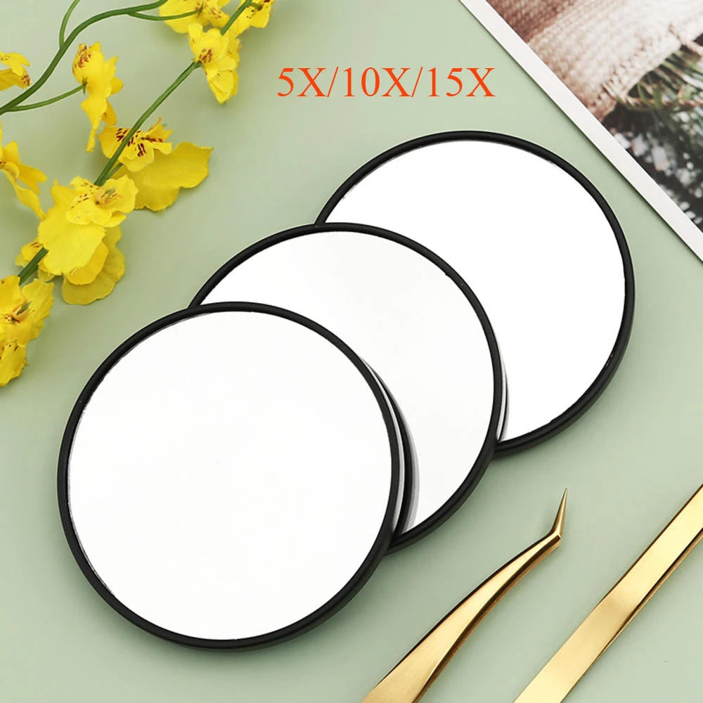 5X/10X/15X Magnifying Mirror Suction Cup Mini Compact Makeup Mirror Hand Travel Small Pocket round Vanity Mirrors Make up Tools