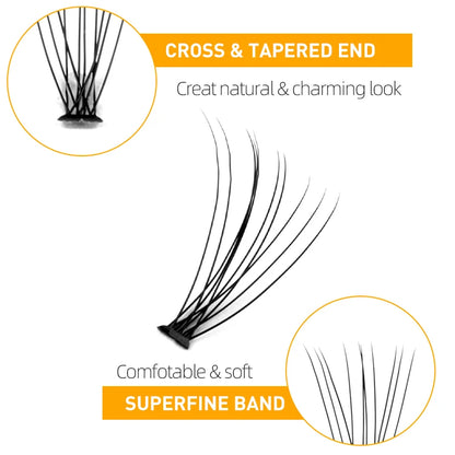 12 Row Mixed Pack 10D/20D Natural Eyelash Makeup Eyelash Extension, Handmade Fake Eyelashes, Personal Eyelash Extension