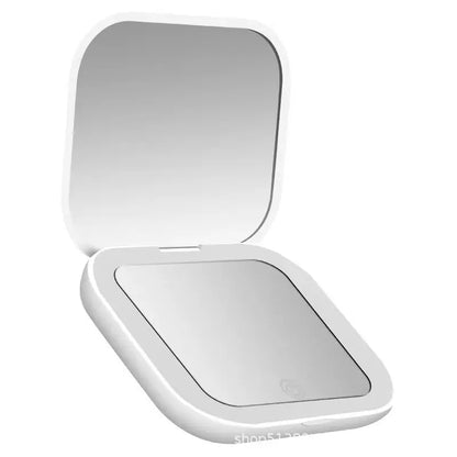 Mini Portable Folding Makeup Mirror Led Lights Magnifying Compact Pocket Travel Aesthetic Vanity Mirrors Make up Tools