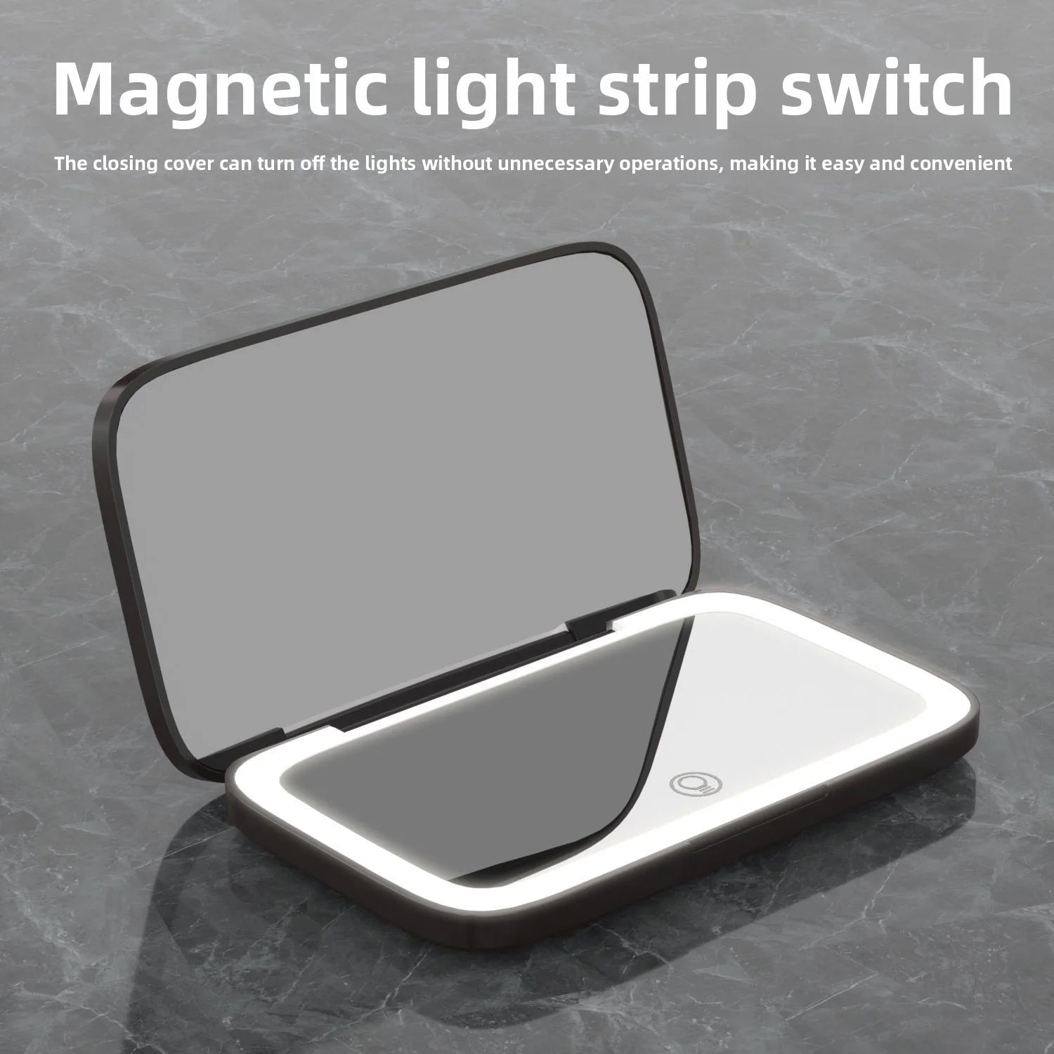 Mini Portable Folding Makeup Mirror Led Lights Magnifying Compact Pocket Travel Aesthetic Vanity Mirrors Make up Tools 5X