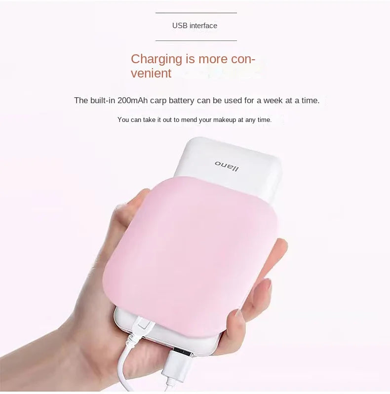 Mini Portable Folding Makeup Mirror Led Lights Magnifying Compact Pocket Travel Aesthetic Vanity Mirrors Make up Tools