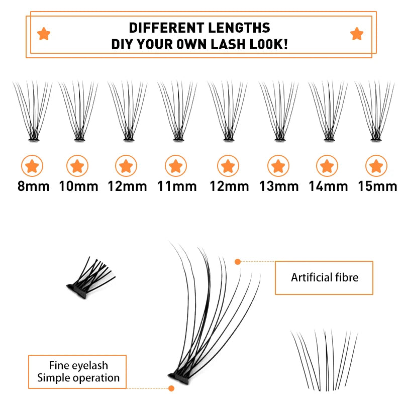 12 Row Mixed Pack 10D/20D Natural Eyelash Makeup Eyelash Extension, Handmade Fake Eyelashes, Personal Eyelash Extension