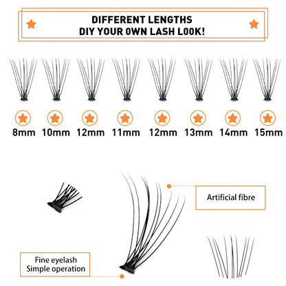 12 Row Mixed Pack 10D/20D Natural Eyelash Makeup Eyelash Extension, Handmade Fake Eyelashes, Personal Eyelash Extension