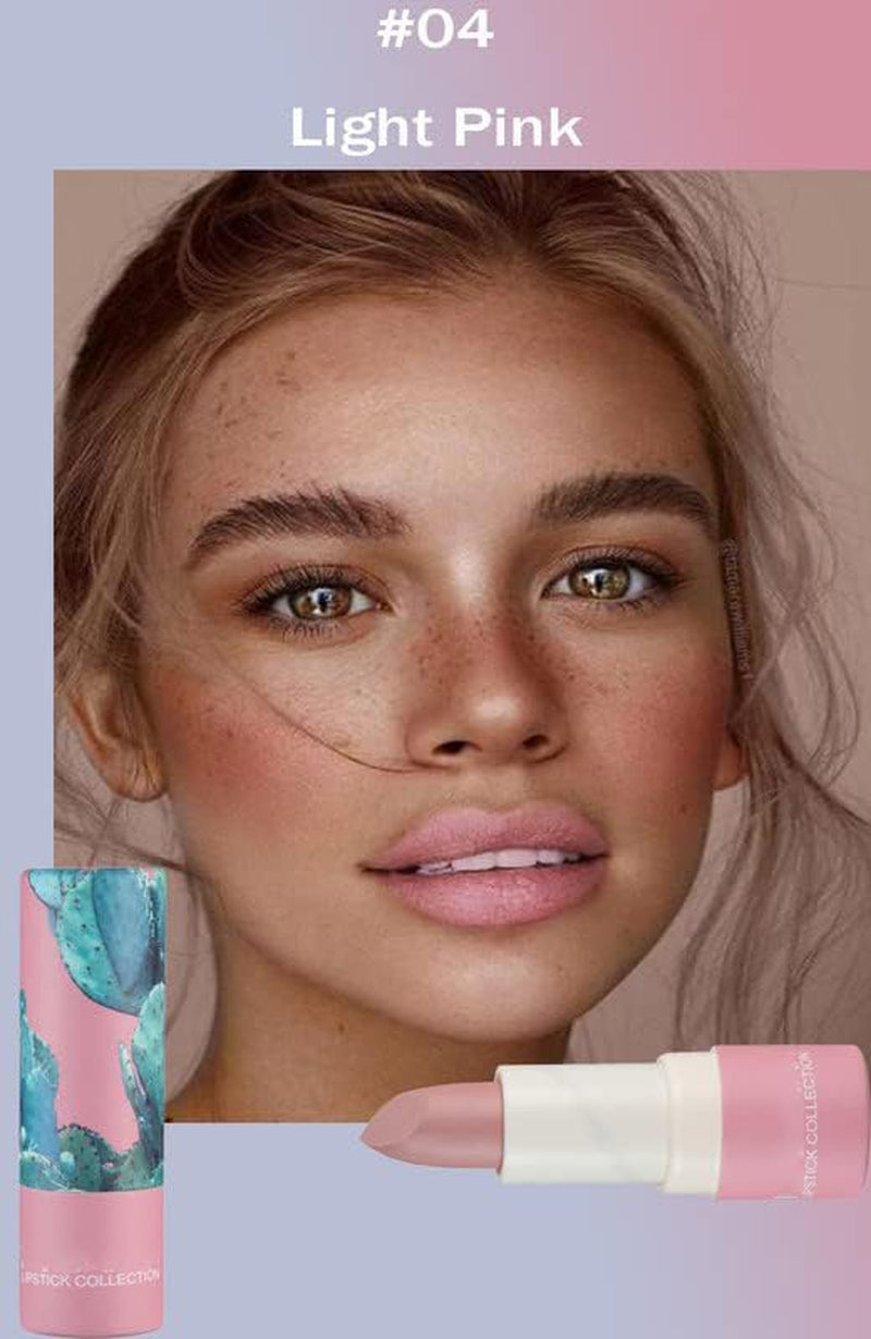 Matte Nude Lipstick, Bold & Intense Nudes Paper Tube Lipsticks Smooth Velvety Lip Gloss, Long Lasting Lip Stick Non-Stick Cup Not Fade Nude Lip Stick, Senior Matte Lip Makeup Gifts for Women and Girls