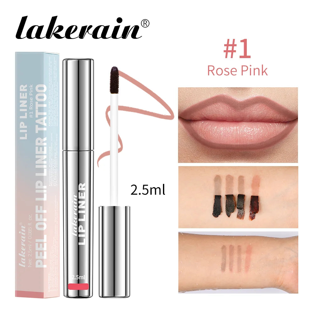 4Colors Highly Pigmented Lip Liner Tattoo Matte Peel off Enhance Lip Liner Lasting Lip Stain Waterproof Transfer-Proof Lipstick
