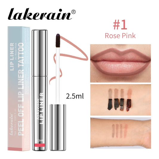 4Colors Highly Pigmented Lip Liner Tattoo Matte Peel off Enhance Lip Liner Lasting Lip Stain Waterproof Transfer-Proof Lipstick