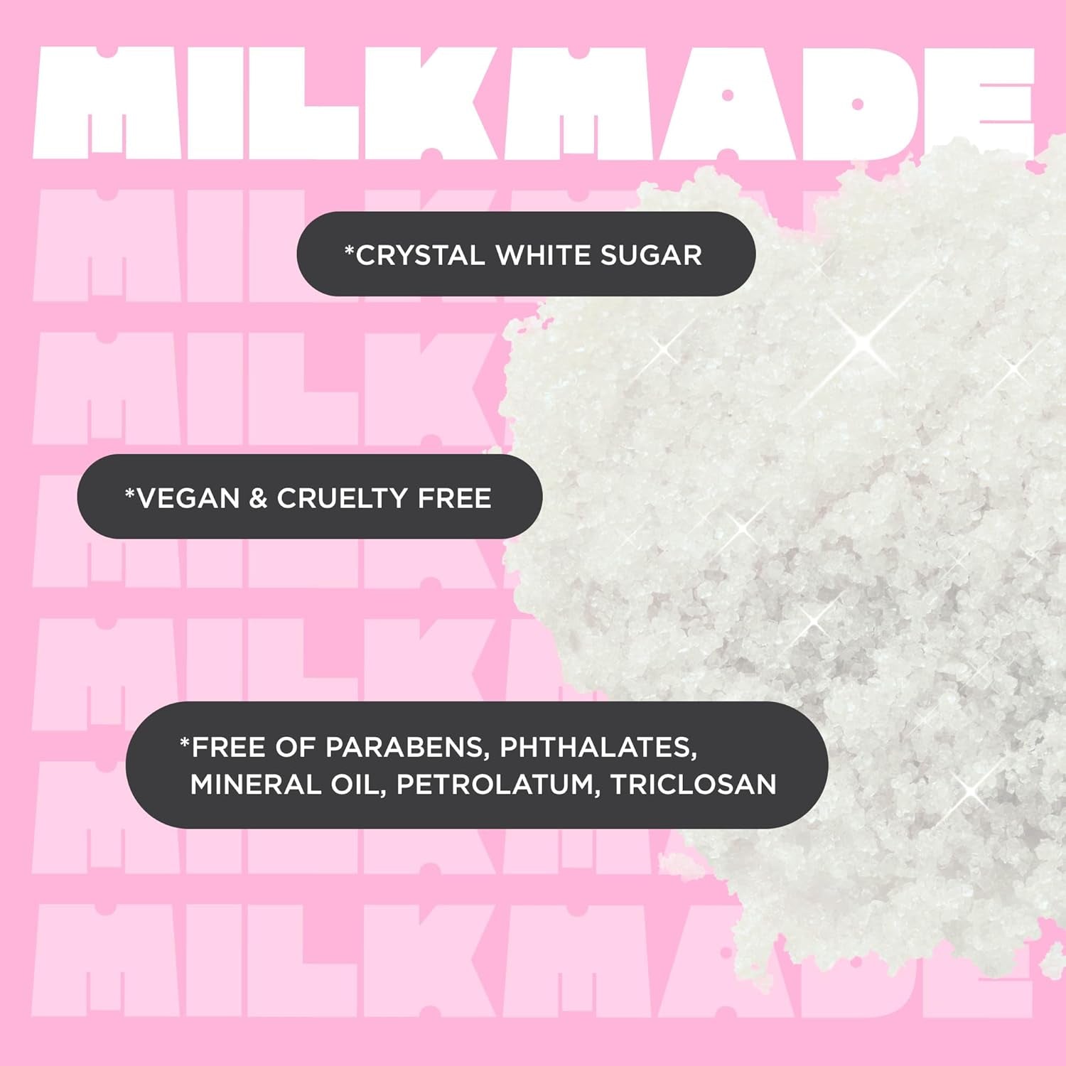 Milk Made Vegan Body Sugar Scrub- Shea Butter, Candied Oat Milk & Marshmallow Root Extract - Gentle Exfoliating Hand, Leg, Foot & Body Sugar Soap Scrub & Moisturizing Shower Wash for Women