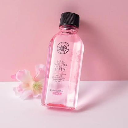 Anti Frizz Hair Oil Sakura Essence for Hair Frizz Control Hair Oil for Curly Frizzy Hair Hair Care 60Ml Smoothing Straightening
