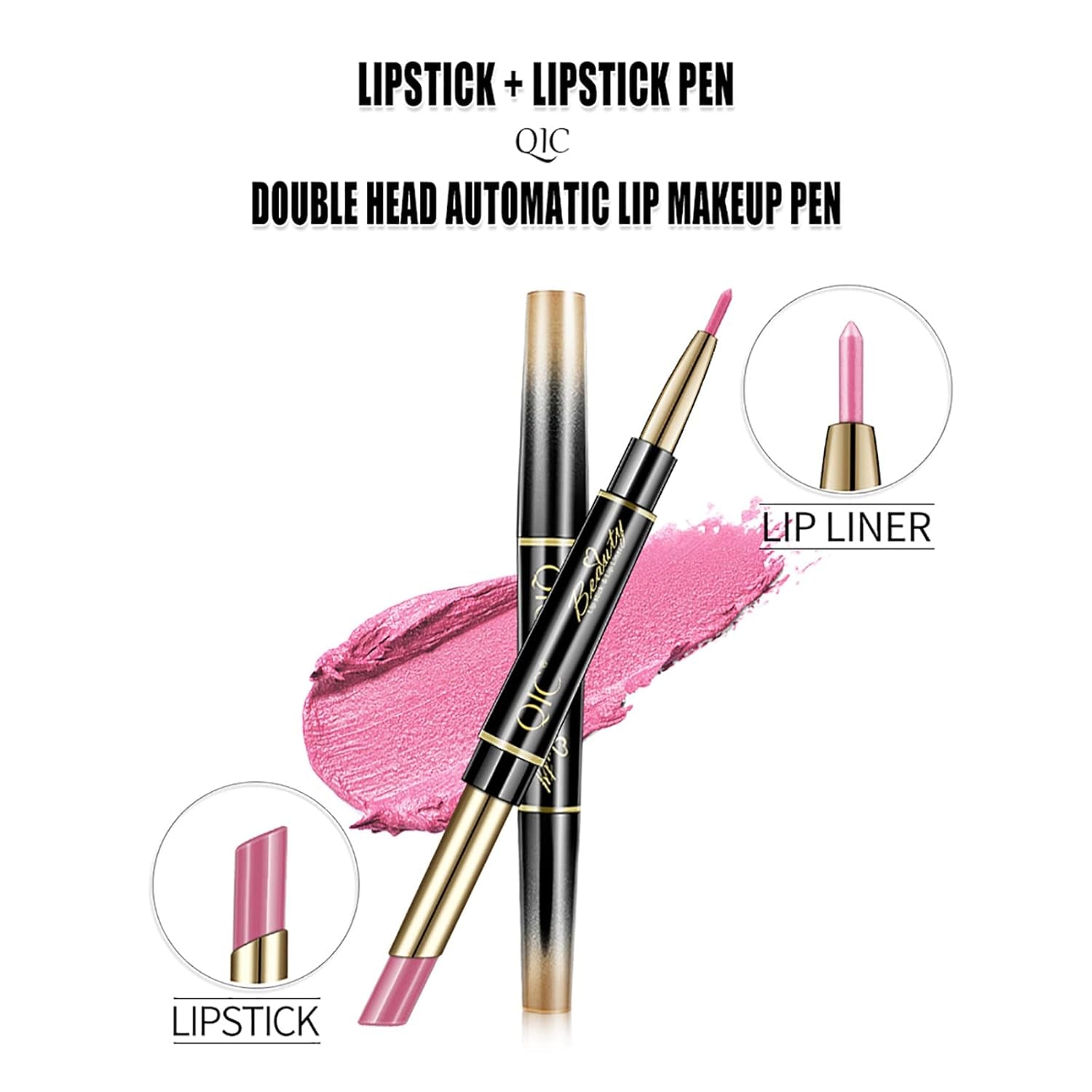 6Pcs Lip Liner and Lipstick Makeup Set, Purple Red/Claret/Vermilion/Pastel Orange/Rose/Ruby Red Lipstick Pen and with Lip Liner Pencil Set Lip Gift Set for Daily/Travel/Party/Work