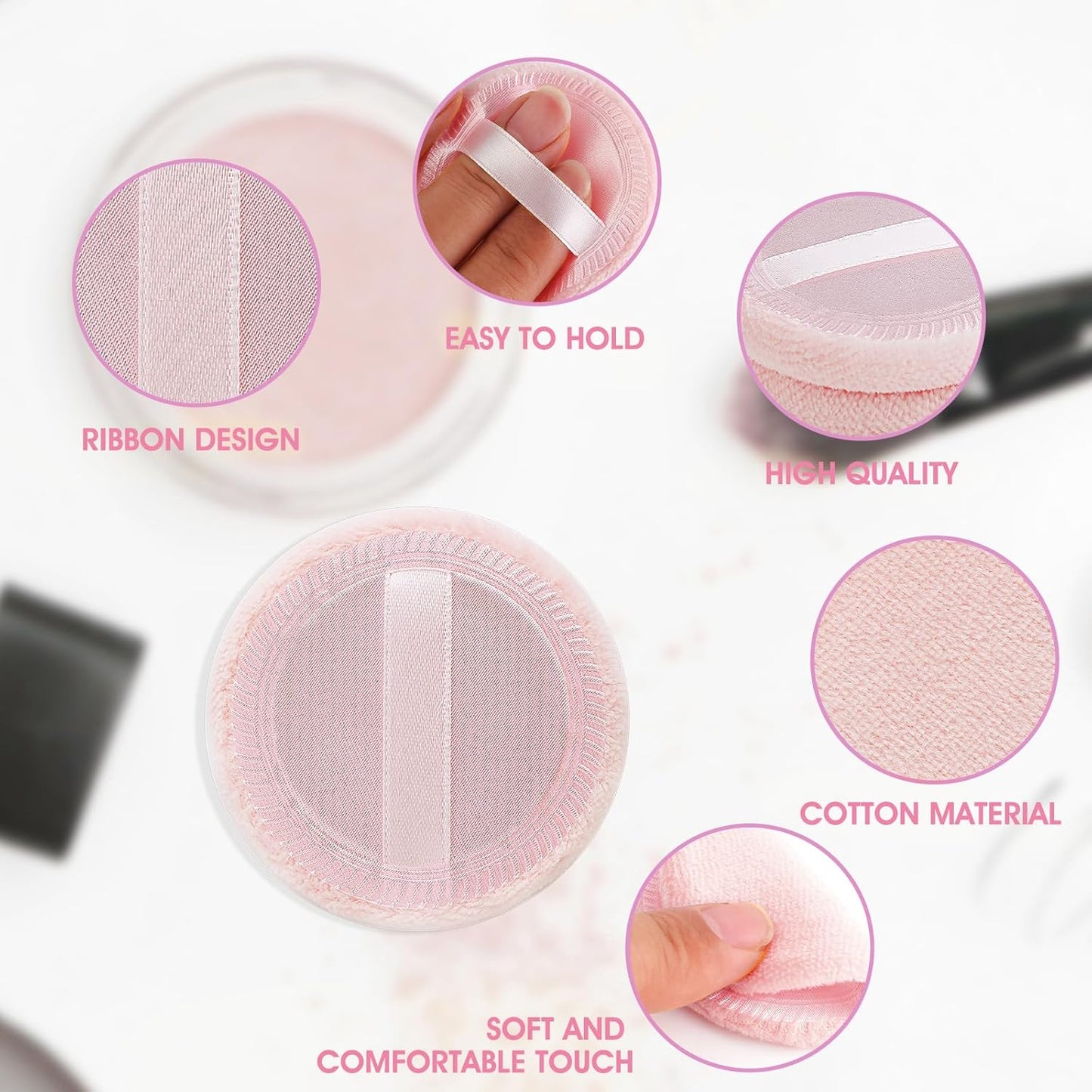 Cosmetics Makeup Sponge 12 PCS Fluffy Make up Foundation Applicator Face Blending Setting Pads Matte Loose Powder Body Paint Wet Dry Application Brushes(Pink/Skin Color)