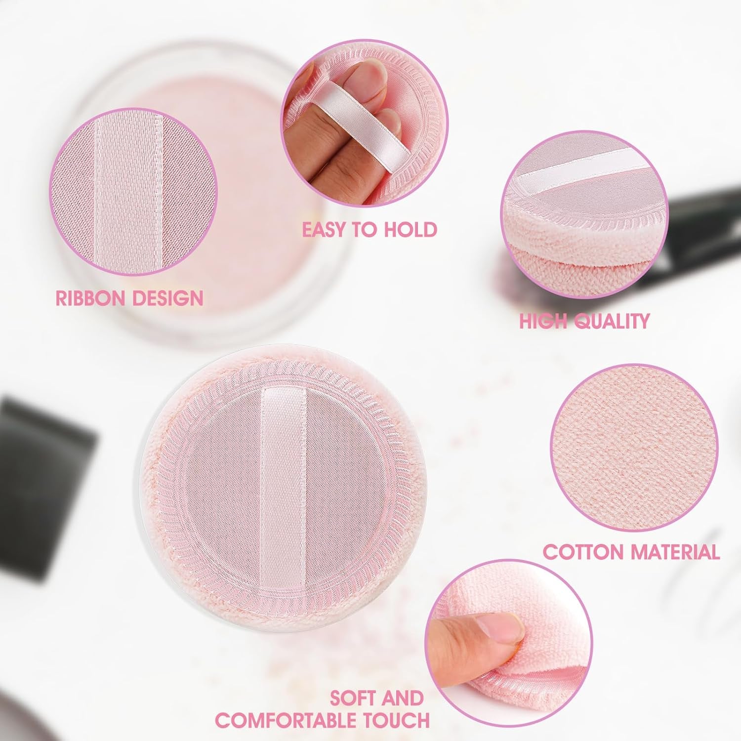Cosmetics Makeup Sponge 12 PCS Fluffy Make up Foundation Applicator Face Blending Setting Pads Matte Loose Powder Body Paint Wet Dry Application Brushes(Pink/Skin Color)