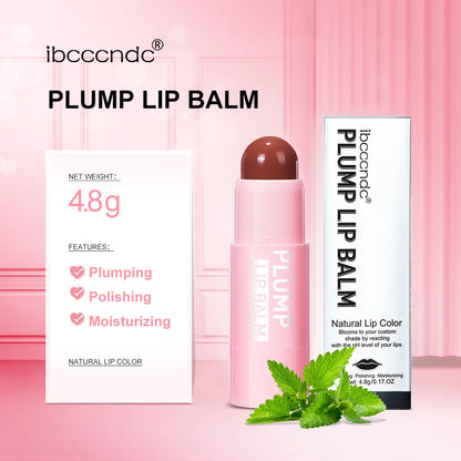 4 Colors Full Plumping Lip Balm, Tinted Lip Balm Plumper, Enhancing & Hydrating Lip Moisturizer Formulated with Peptide