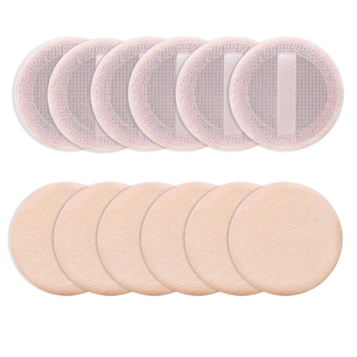 Cosmetics Makeup Sponge 12 PCS Fluffy Make up Foundation Applicator Face Blending Setting Pads Matte Loose Powder Body Paint Wet Dry Application Brushes(Pink/Skin Color)