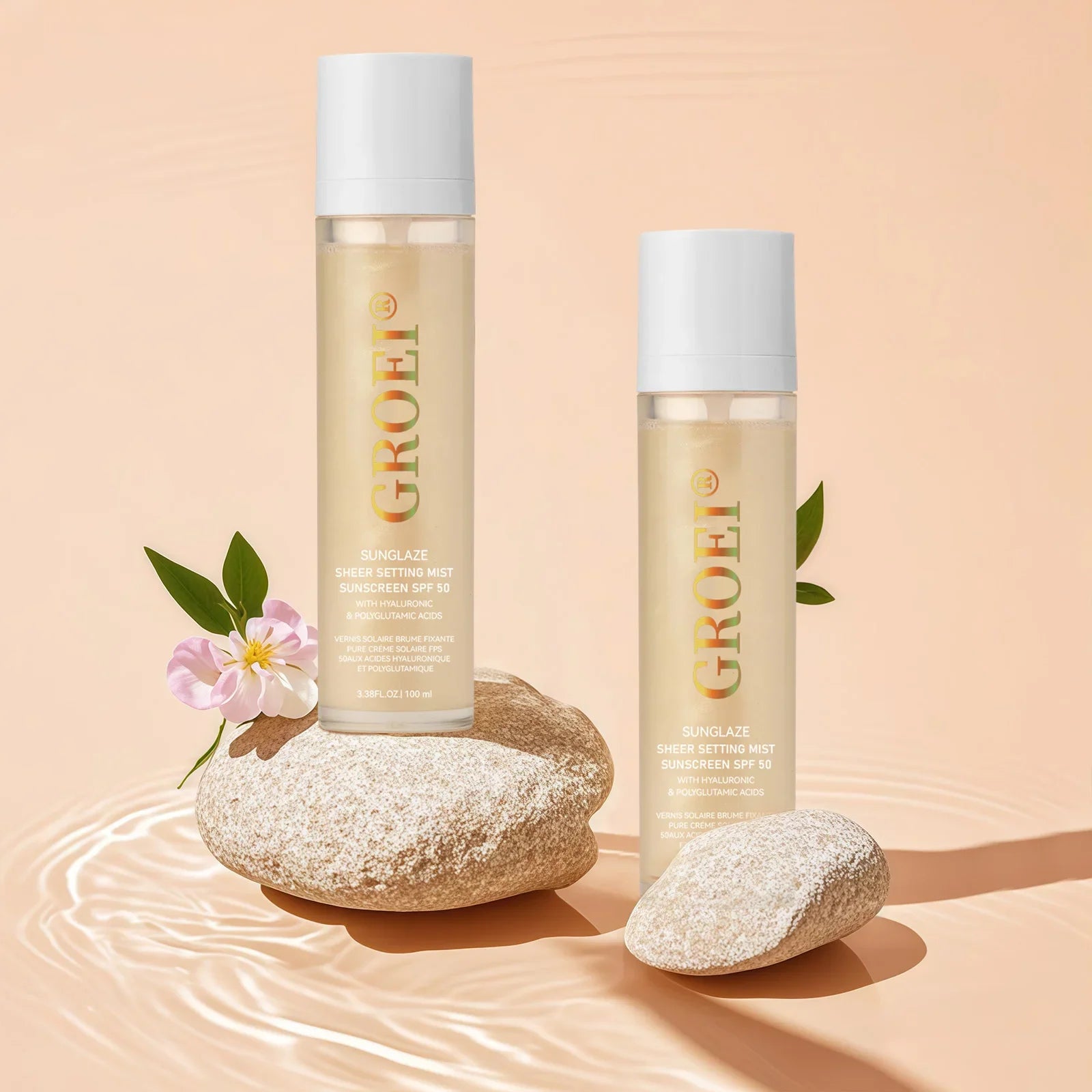 100Ml SPF 50 Sunscreen Setting Spray Sheer Setting Mist Sunscreen Spray Facial Skin Care Lightweight & Non-Greasy