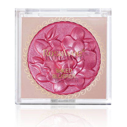 Pearlescent Shimmer Blush Powder, Single-Color Blush, Fine Powder, Improves Skin Tone, Blush without Flying Powder