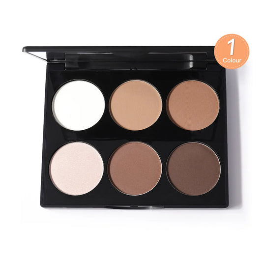 6 Colors Highlighter Contour Palette Makeup 3D Bronzer Matte Contour Palette Face Bronzer Professional Highlight Contour Palette