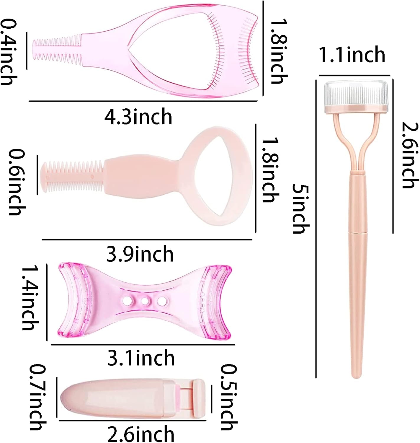 5 in 1 Eyelash Application Tool Kit,Eyelash Applicator Tool, Eyelash Curlers, Eyelash Comb, Makeup Eyelash Tool, Eyeliner Mascara Shield, Eyelash Separator Tool, Lash Curler