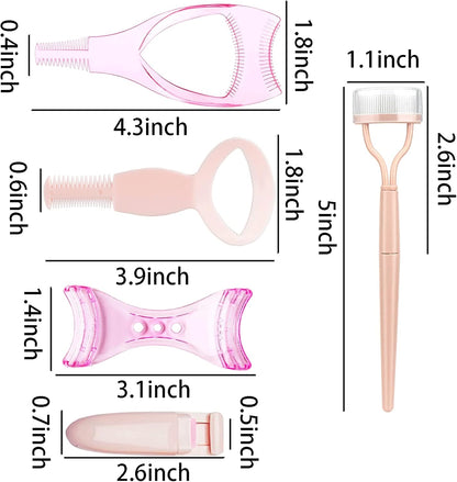 5 in 1 Eyelash Application Tool Kit,Eyelash Applicator Tool, Eyelash Curlers, Eyelash Comb, Makeup Eyelash Tool, Eyeliner Mascara Shield, Eyelash Separator Tool, Lash Curler