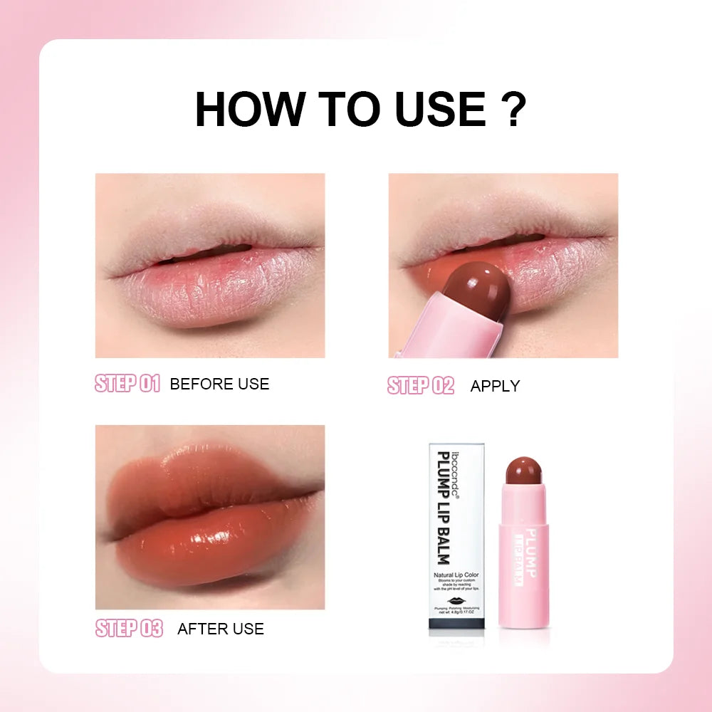 4 Colors Full Plumping Lip Balm, Tinted Lip Balm Plumper, Enhancing & Hydrating Lip Moisturizer Formulated with Peptide