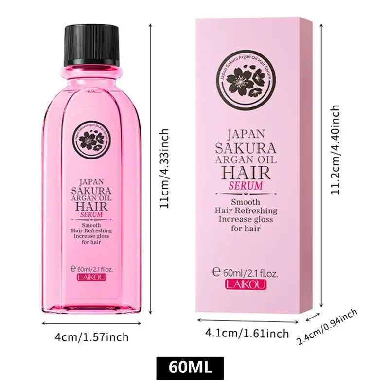 Anti Frizz Hair Oil Sakura Essence for Hair Frizz Control Hair Oil for Curly Frizzy Hair Hair Care 60Ml Smoothing Straightening