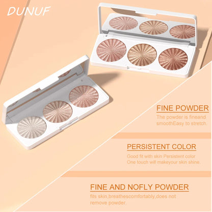 Waterproof Baked Highlighter Palette 7Colors Highly Pigmented Blush Contour Shadow 4In1 Face Makeup Long Lasting Beauty