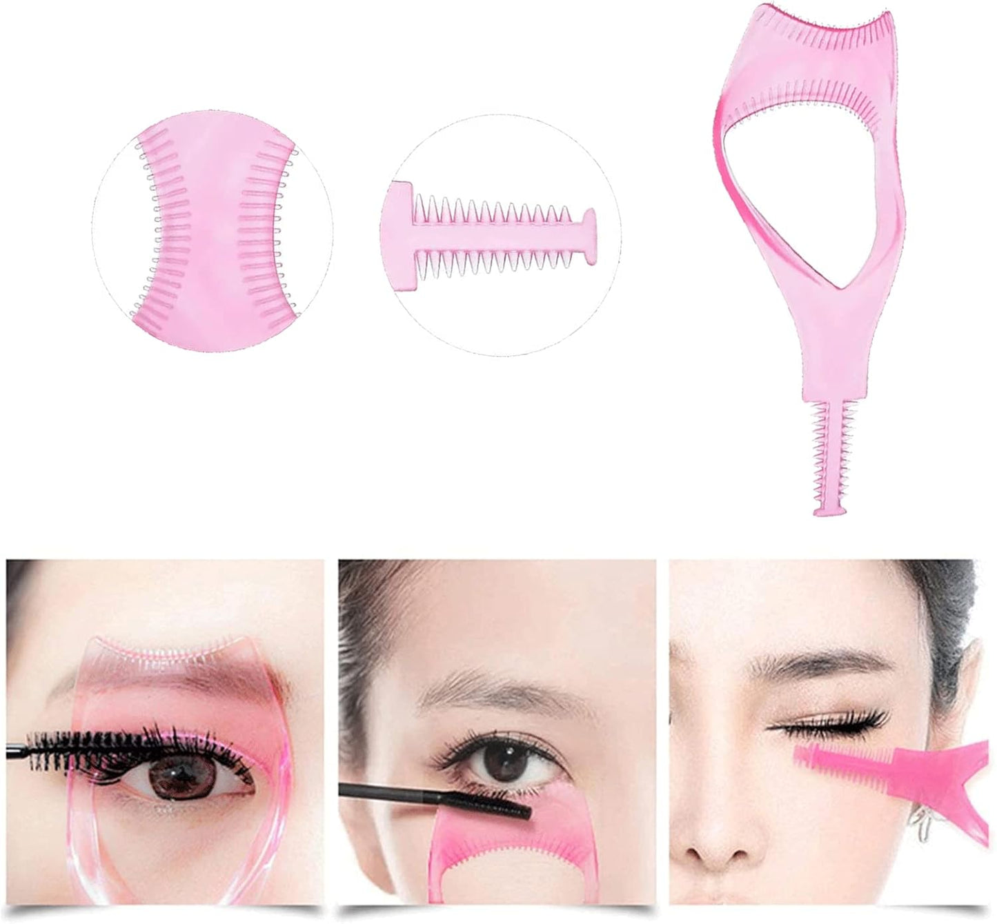 5 in 1 Eyelash Application Tool Kit,Eyelash Applicator Tool, Eyelash Curlers, Eyelash Comb, Makeup Eyelash Tool, Eyeliner Mascara Shield, Eyelash Separator Tool, Lash Curler