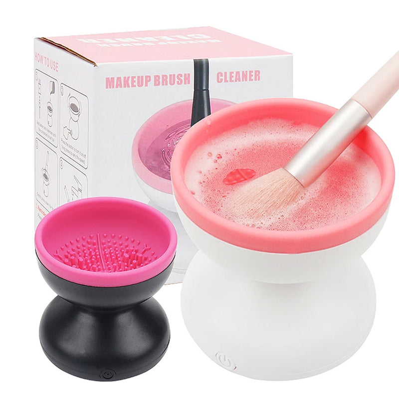 Electric Makeup Brush Cleaner Machine Portable Automatic USB Cosmetic Brush Cleaner Tools for All Size Beauty Makeup Brushes Set