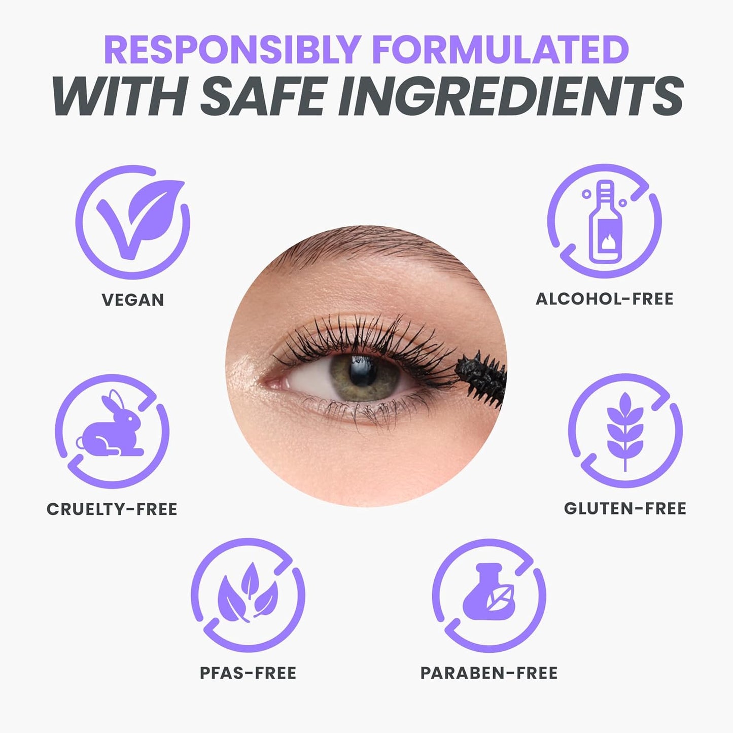 Mascara - Black Mascara for Volume, Length, and Curl - Lengthening, Volumizing & Smudge Proof Lash Makeup