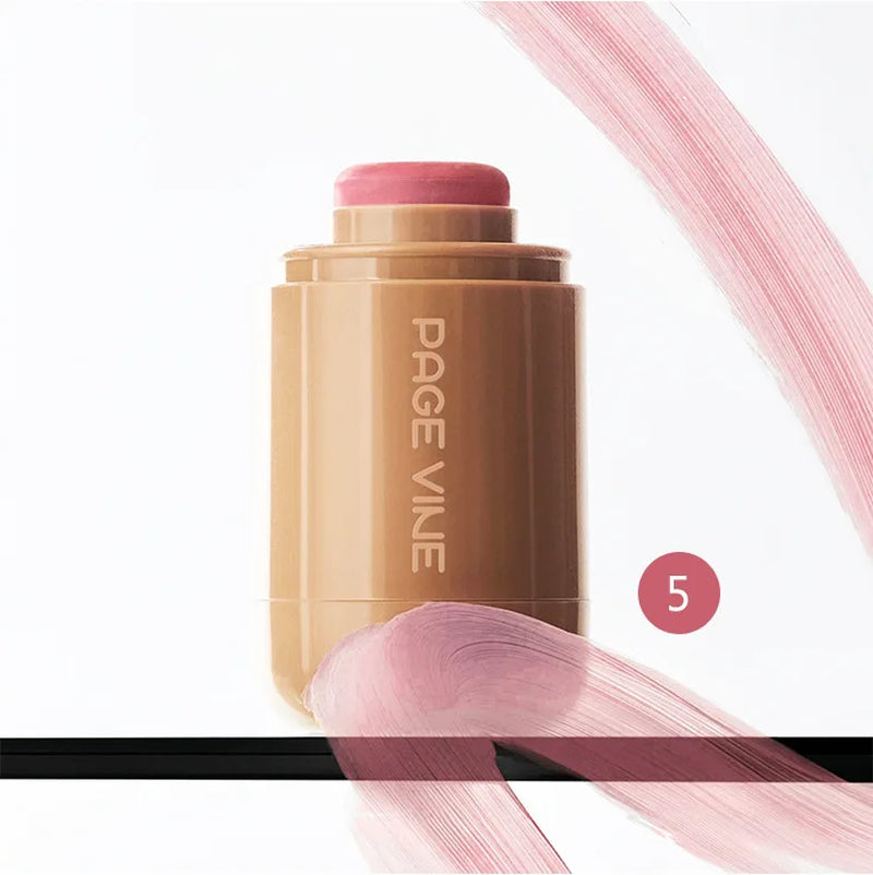 New Blush Stick 3-In-1 Cheek Lip Tinted Moistured Blush Stick Silky Brighten Blush Cream Blusher Cosmetics Tubes Matte Contour