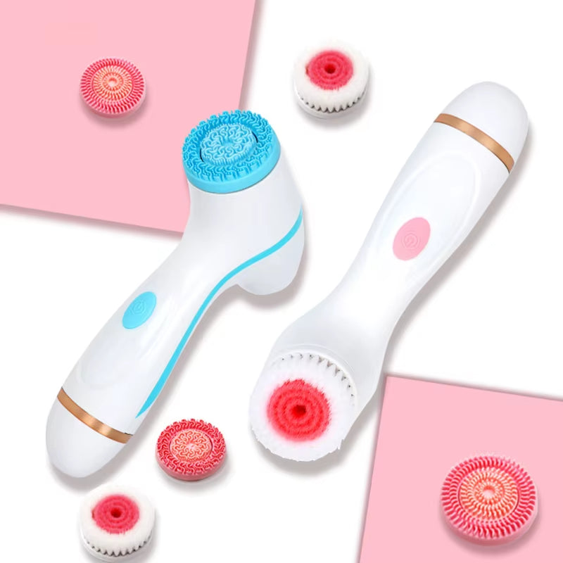 Ultrasonic Cleaner Electric Cleansing Brush 3 in 1 Face Massagers Sonic Rotating Cleansing Brush Galvanic Remove Blackheads Tool