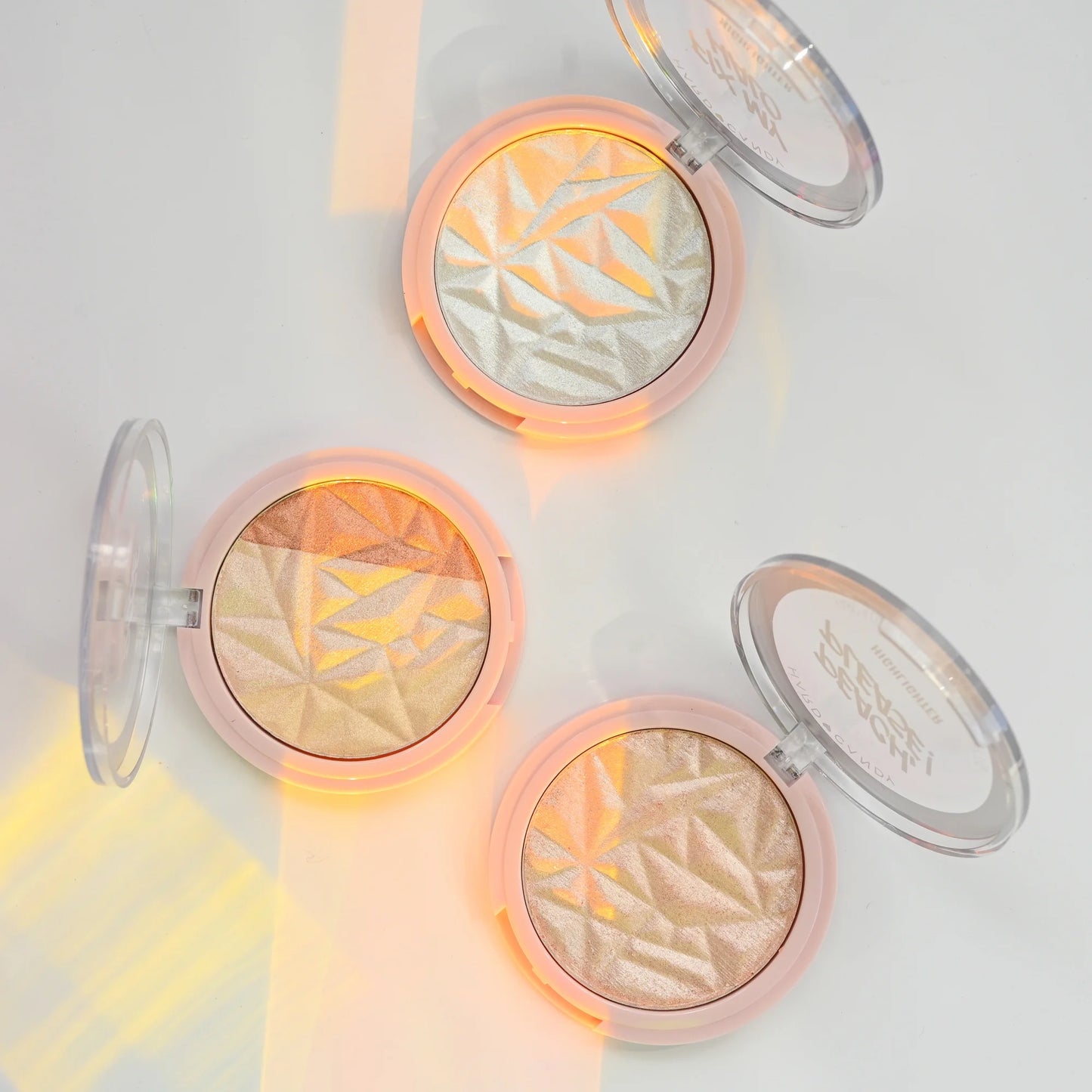 Just Glow Highlighter, Pressed Powder, Shimmery Glow, Rose Gold 3 Shades in 1