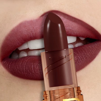 1PC Professional Lipstick Waterproof Lips Makeup Long Lasting Pigment Nude Brown Red Lipsticks Velvet Matte Lip Tint Cosmetics
