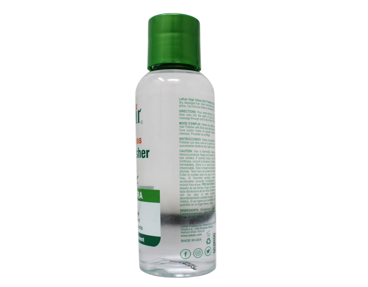 High Gloss Hair Polisher Aloe Vera anti Frizz Shine Serum Heat Protectant 4 Fl Oz