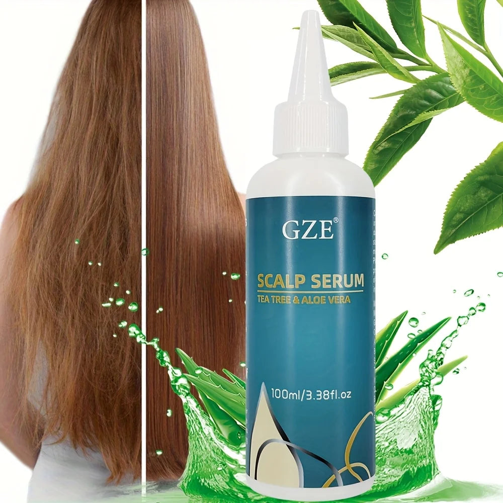Scalp Serum with Tea Tree & Aloe Vera Leave-In Conditioner Remove Loose Dandruff Flakes for Dry Scalp for Women and Men