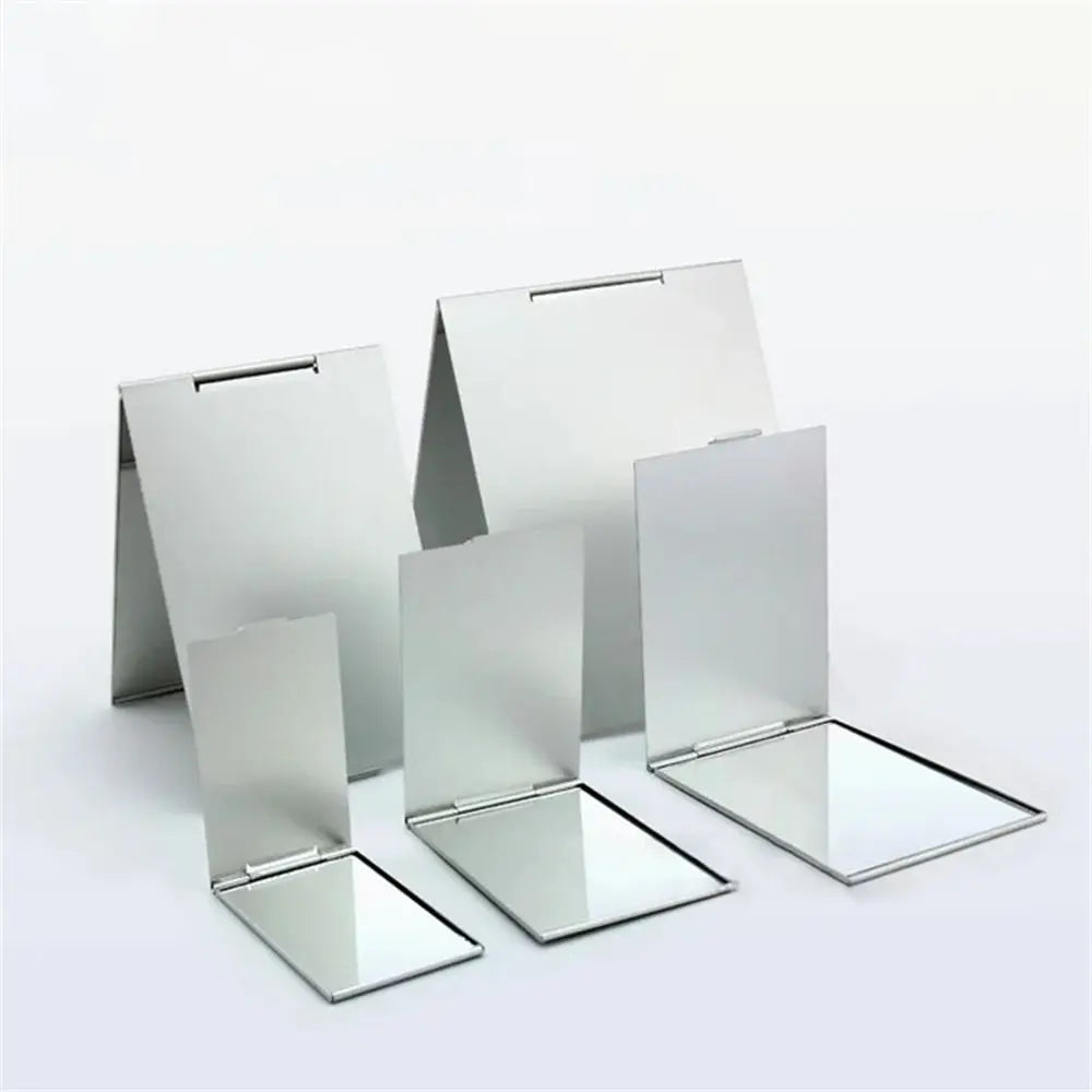 Aluminum Folding Mirror Pocket Mini Portable Makeup Mirrors Travel Hand Small Mirror Vanity Foldable Compact Cosmetics Tools
